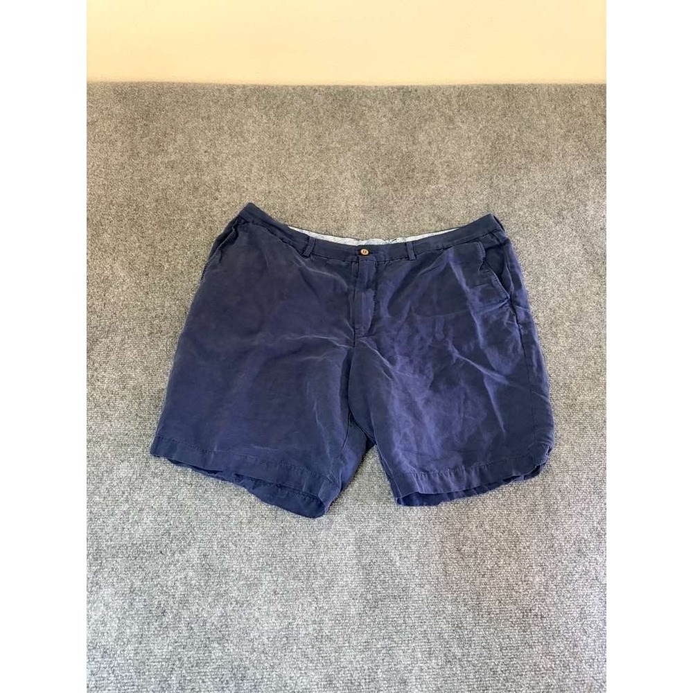 Tommy Bahama Shorts 40 Blue Linen Silk Blend Pleated Front